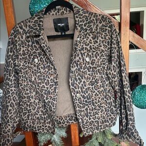 Nine West Leopard Print Jean Jacket